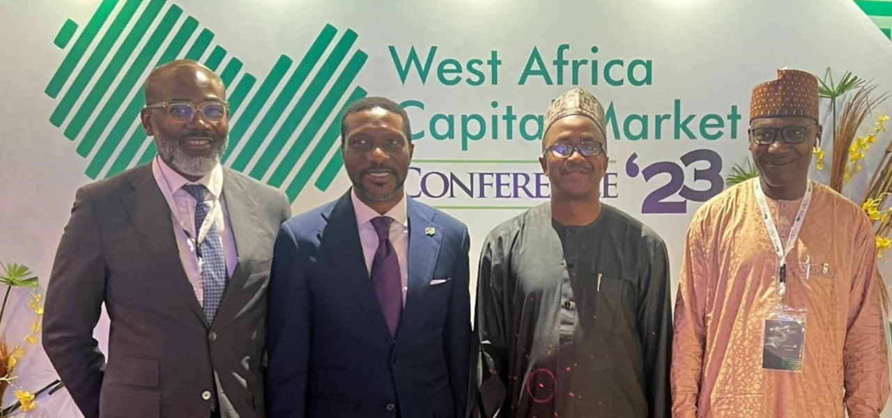 L-R: AIGBOVBIOISE AIG-IMOUKHUEDE - MD, Coronation Asset Management; Oscar N. Onyema, OON GMD and CEO, Nigerian Exchange Group (NGX Group); Daiyabu Kuffi, Director DG's Office Kabir Securities and exchange commission (SEC); Musa Kabir, Securities and exchange commission (SEC) At the 3rd biennial West Africa Capital Markets Conference (WACMaC) held at the prestigious Eko Hotel in Lagos