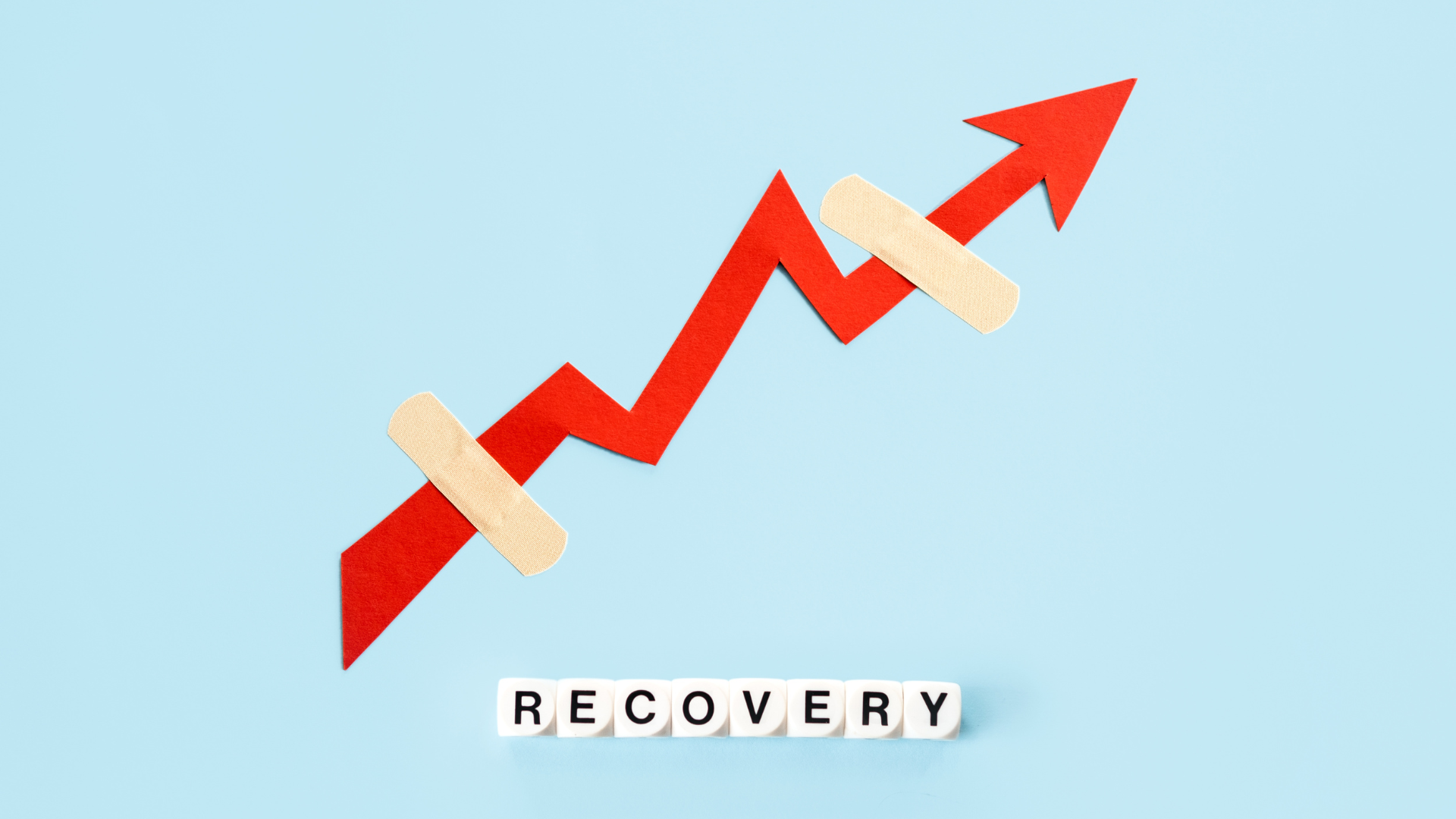 Economy recovery upward arrow